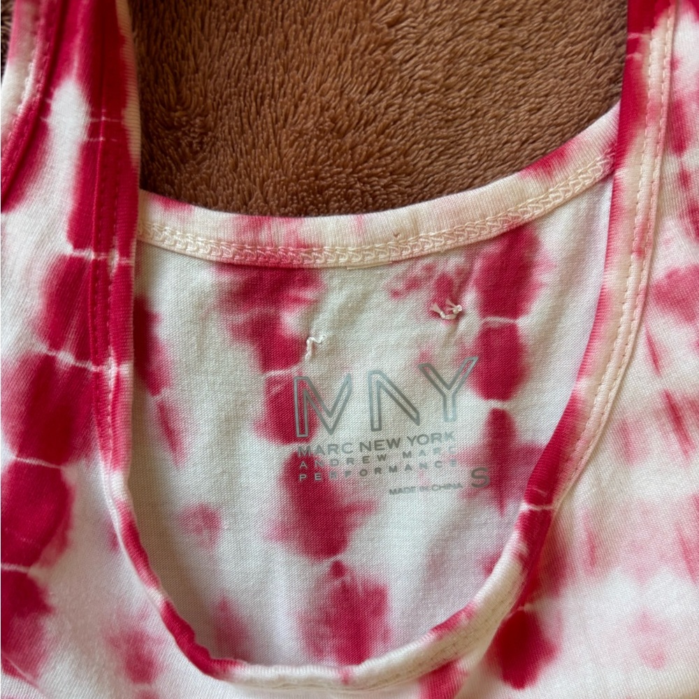 Andrew Marc Pink Tie Dye Sleeveless Hi Low Swing Dress NWT - Picture 3 of 10